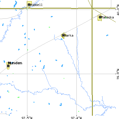 Zip code 66960 close-up map
