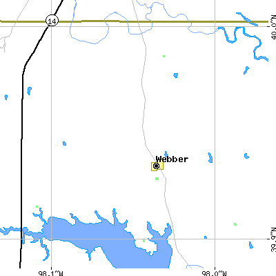 Zip code 66970 close-up map