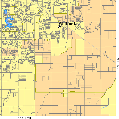 Zip code 85296 close-up map