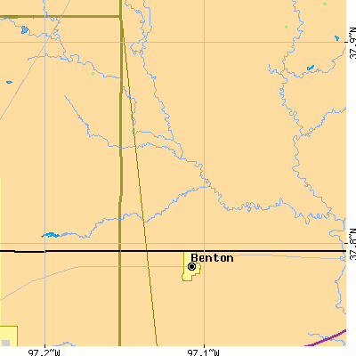 Zip code 67017 close-up map