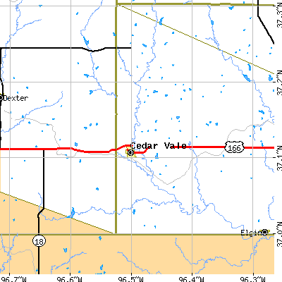 Zip code 67024 close-up map
