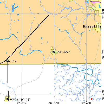 Zip code 67026 close-up map