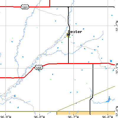 Zip code 67038 close-up map