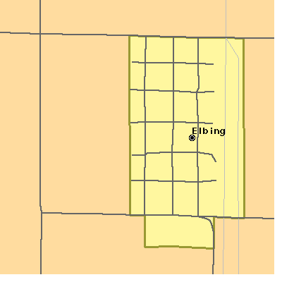 Zip code 67041 close-up map
