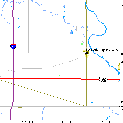 Zip code 67051 close-up map