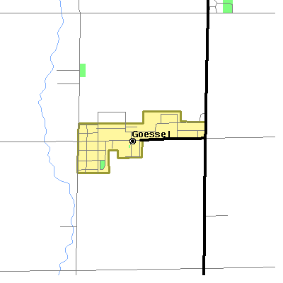 Zip code 67053 close-up map