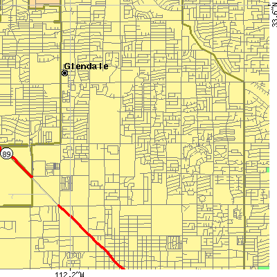 Zip code 85302 close-up map