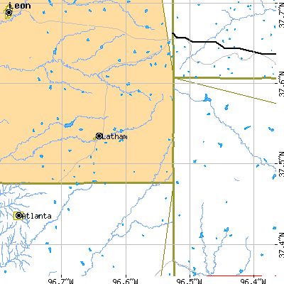 Zip code 67072 close-up map