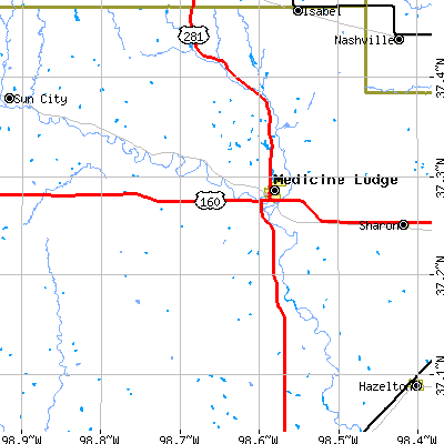 Zip code 67104 close-up map