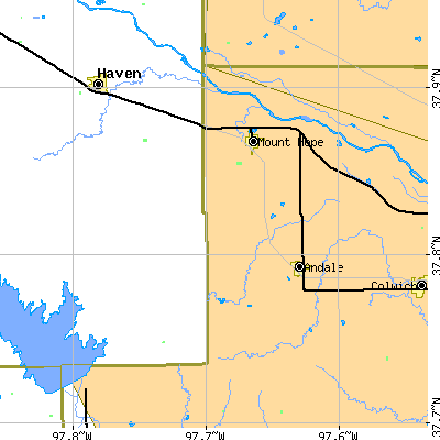 Zip code 67108 close-up map
