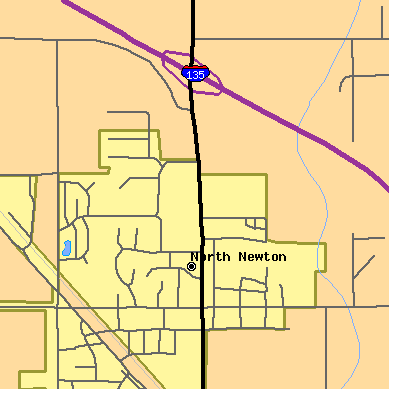 Zip code 67117 close-up map