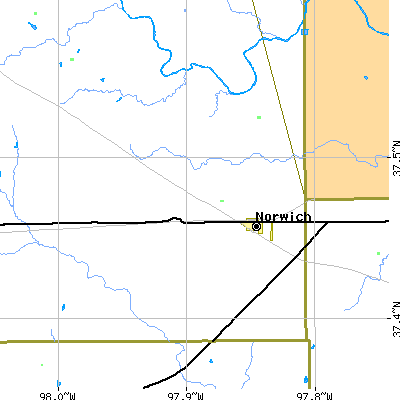 Zip code 67118 close-up map