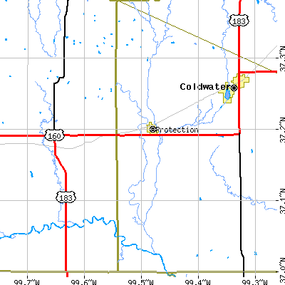 Zip code 67127 close-up map
