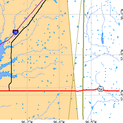 Zip code 67132 close-up map