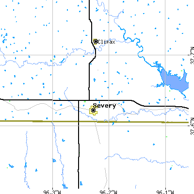 Zip code 67137 close-up map