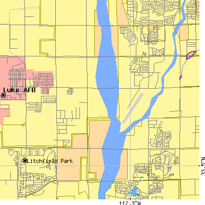 Zip code 85307 close-up map