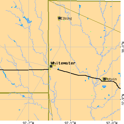 Zip code 67154 close-up map