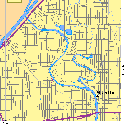 Zip code 67203 close-up map
