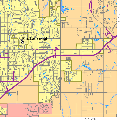 Zip code 67207 close-up map