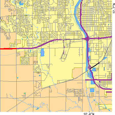 Zip code 67209 close-up map