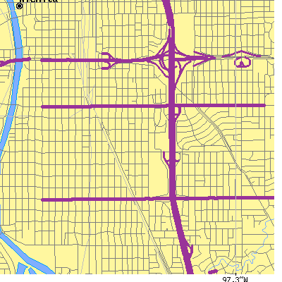 Zip code 67211 close-up map