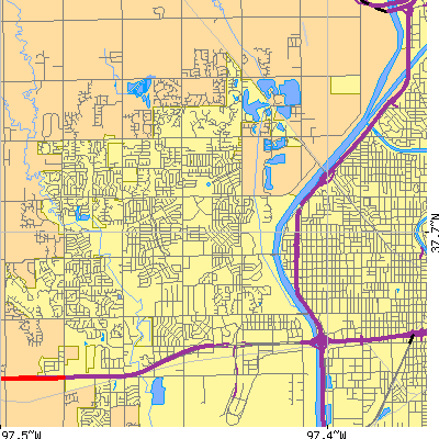 Zip code 67212 close-up map