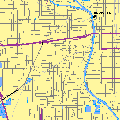 Zip code 67213 close-up map