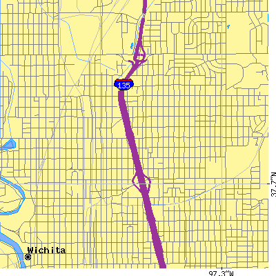 Zip code 67214 close-up map