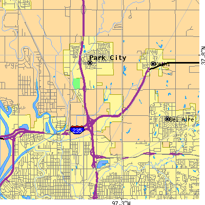 Zip code 67219 close-up map