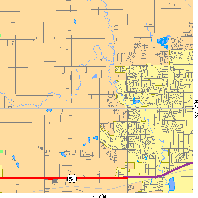 Zip code 67235 close-up map