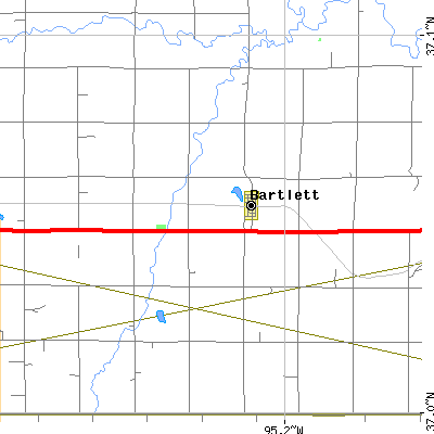 Zip code 67332 close-up map