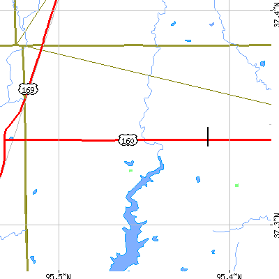 Zip code 67341 close-up map