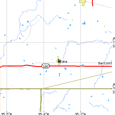 Zip code 67342 close-up map