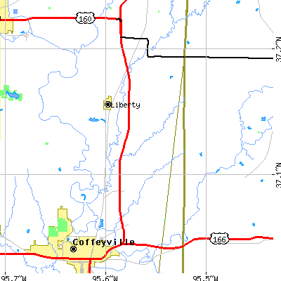 Zip code 67351 close-up map