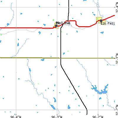 Zip code 67353 close-up map