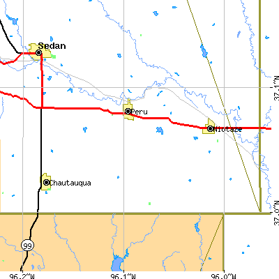Zip code 67360 close-up map