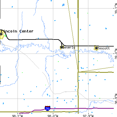 Zip code 67423 close-up map