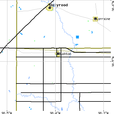 Zip code 67427 close-up map