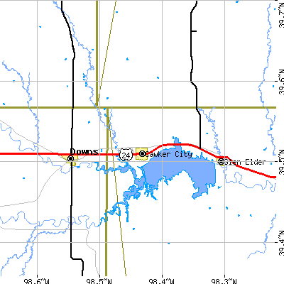 Zip code 67430 close-up map