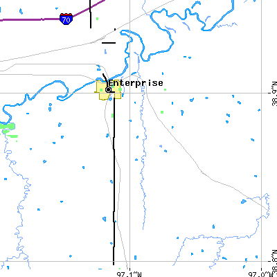 Zip code 67441 close-up map