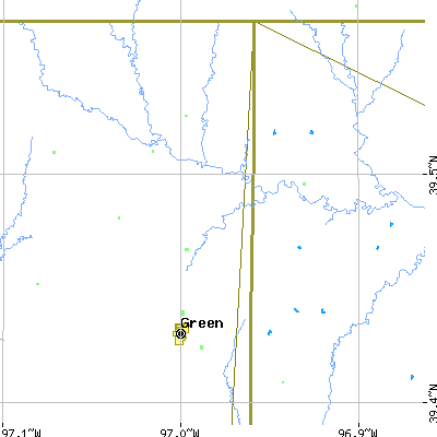 Zip code 67447 close-up map