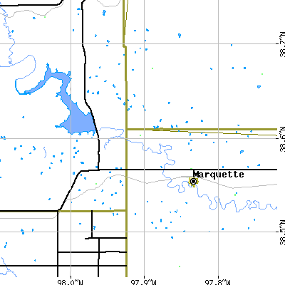 Zip code 67464 close-up map