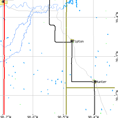 Zip code 67485 close-up map