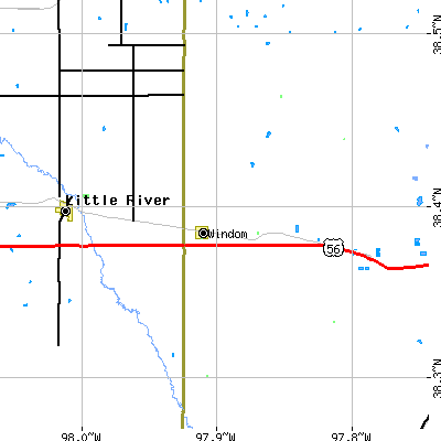 Zip code 67491 close-up map