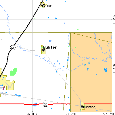 Zip code 67522 close-up map