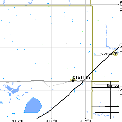 Zip code 67525 close-up map