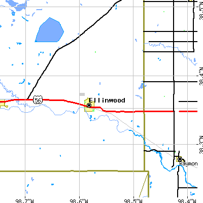 Zip code 67526 close-up map
