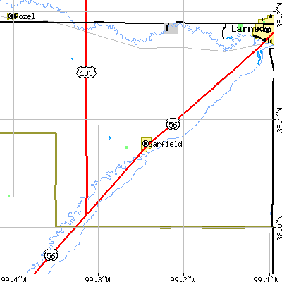 Zip code 67529 close-up map
