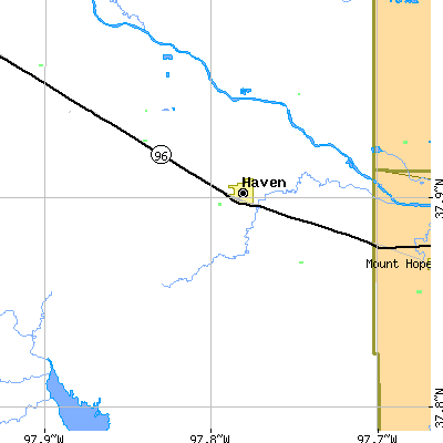 Zip code 67543 close-up map