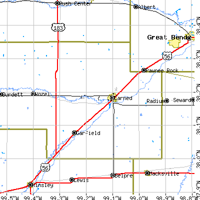 Zip code 67550 close-up map